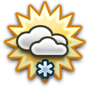 Partly cloudy Light rain and or snow