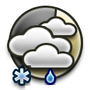 Mostly cloudy Sleet and or freezing rain